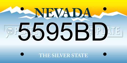 5595BD Nevada License Plate