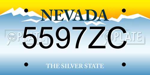 5597ZC Nevada License Plate