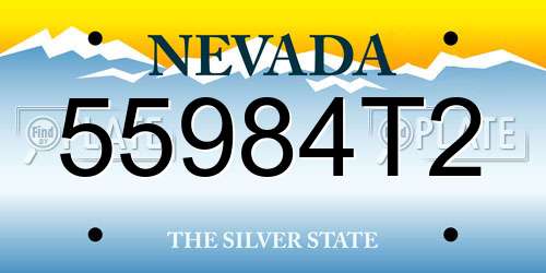 55984T2 Nevada License Plate