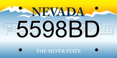 5598BD Nevada License Plate