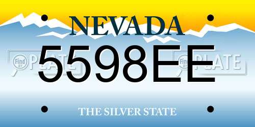 5598EE Nevada License Plate