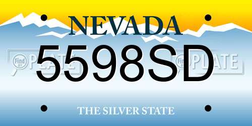 5598SD Nevada License Plate