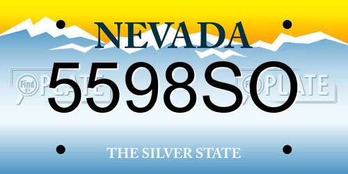 5598SO Nevada License Plate