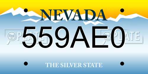 559AE0 Nevada License Plate