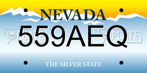559AEQ Nevada License Plate