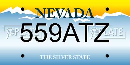 559ATZ Nevada License Plate