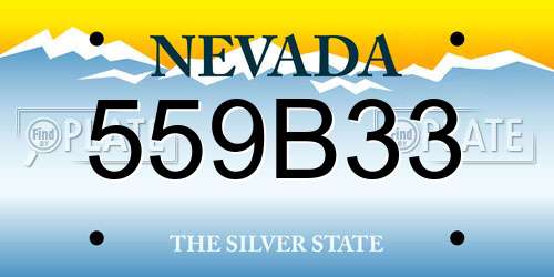 559B33 Nevada License Plate