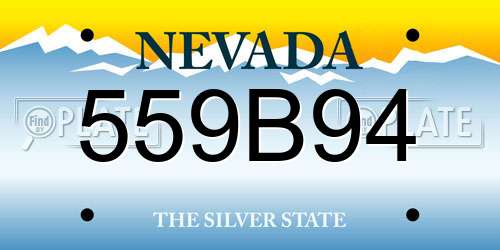 559B94 Nevada License Plate