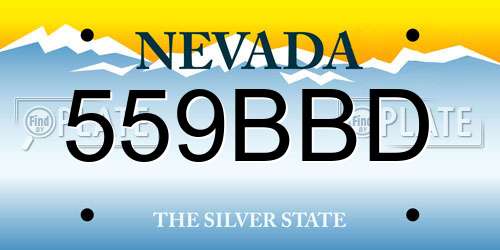 559BBD Nevada License Plate