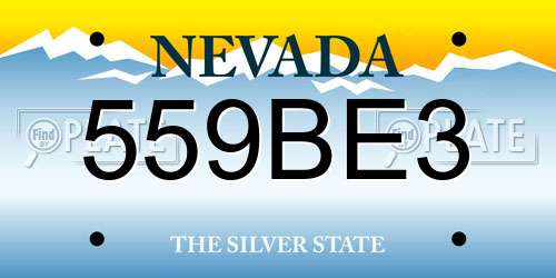 559BE3 Nevada License Plate