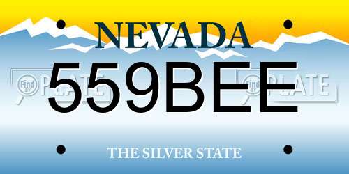 559BEE Nevada License Plate