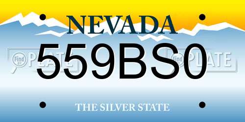 559BS0 Nevada License Plate