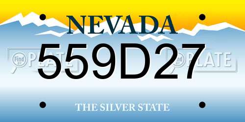 559D27 Nevada License Plate