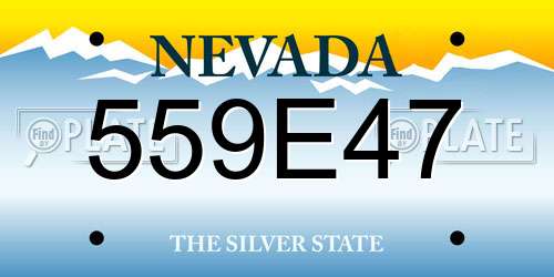 559E47 Nevada License Plate