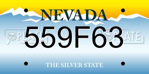 559F63 Nevada License Plate