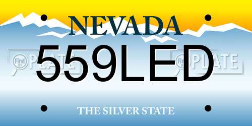 559LED Nevada License Plate