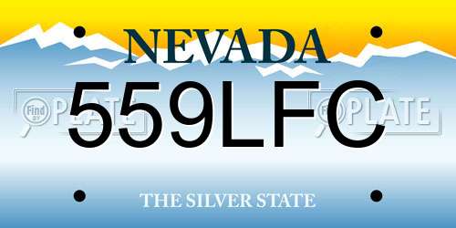 559LFC Nevada License Plate