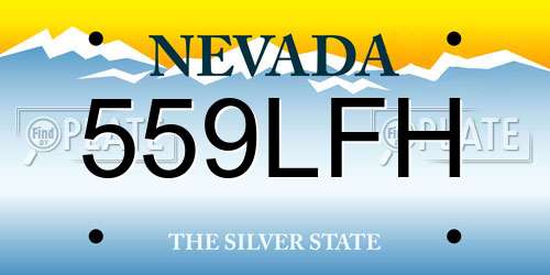 559LFH Nevada License Plate