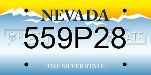 559P28 Nevada License Plate