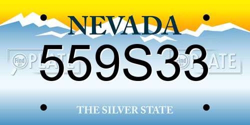 559S33 Nevada License Plate
