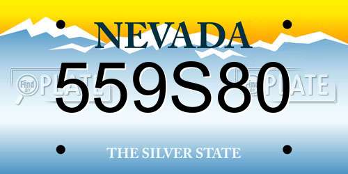 559S80 Nevada License Plate