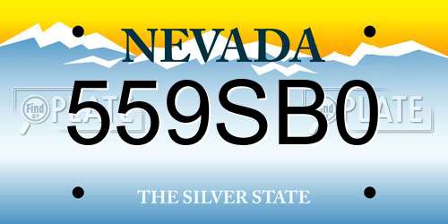 559SB0 Nevada License Plate