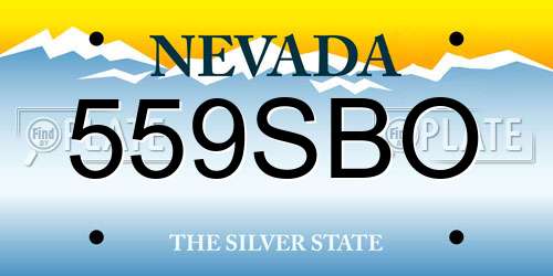 559SBO Nevada License Plate