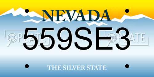 559SE3 Nevada License Plate