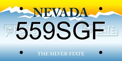 559SGF Nevada License Plate