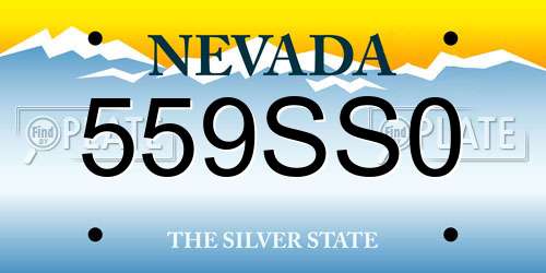 559SS0 Nevada License Plate