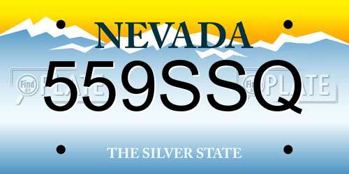 559SSQ Nevada License Plate