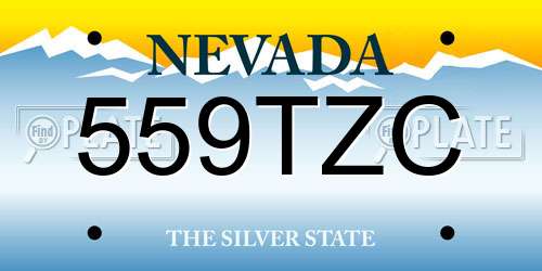 559TZC Nevada License Plate