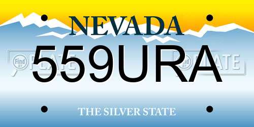 559URA Nevada License Plate