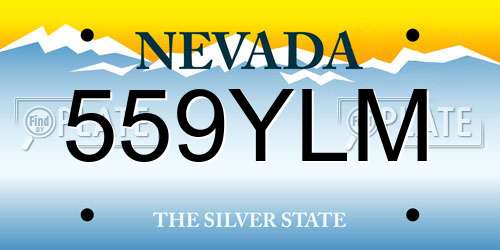 559YLM Nevada License Plate