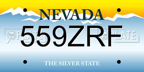 559ZRF Nevada License Plate