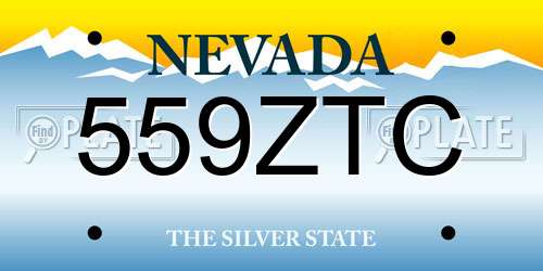 559ZTC Nevada License Plate