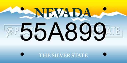55A899 Nevada License Plate