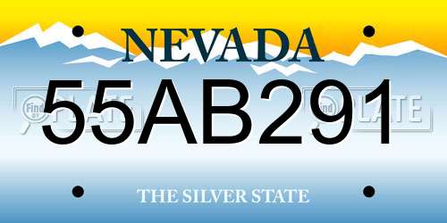 55AB291 Nevada License Plate