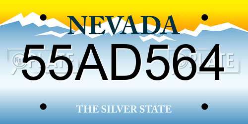55AD564 Nevada License Plate
