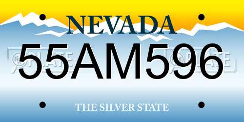 55AM596 Nevada License Plate