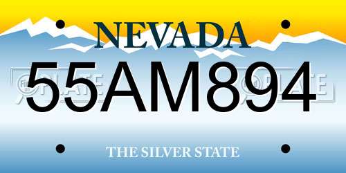55AM894 Nevada License Plate