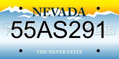55AS291 Nevada License Plate