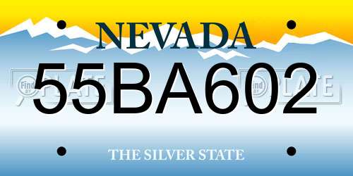 55BA602 Nevada License Plate