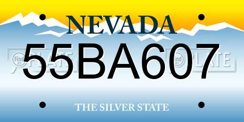 55BA607 Nevada License Plate