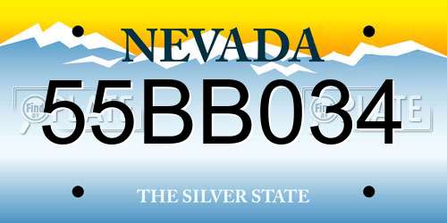 55BB034 Nevada License Plate