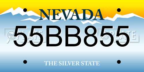 55BB855 Nevada License Plate