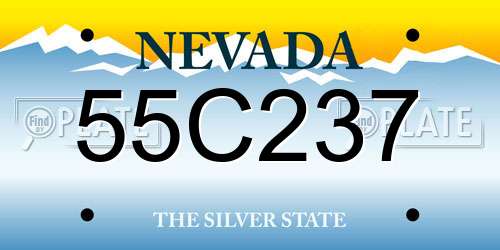 55C237 Nevada License Plate