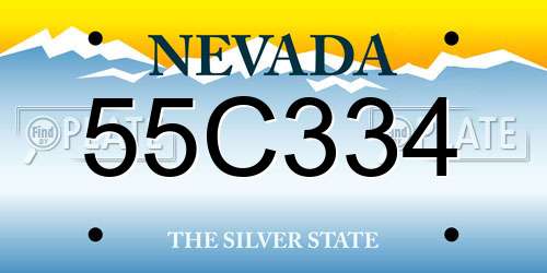 55C334 Nevada License Plate