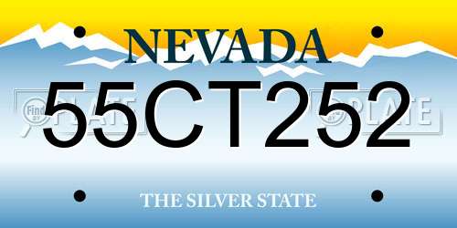 55CT252 Nevada License Plate