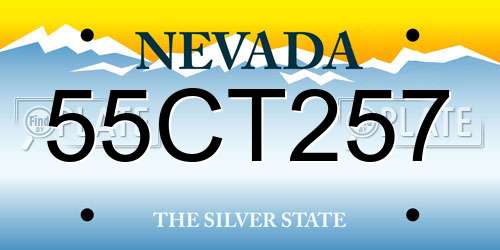 55CT257 Nevada License Plate